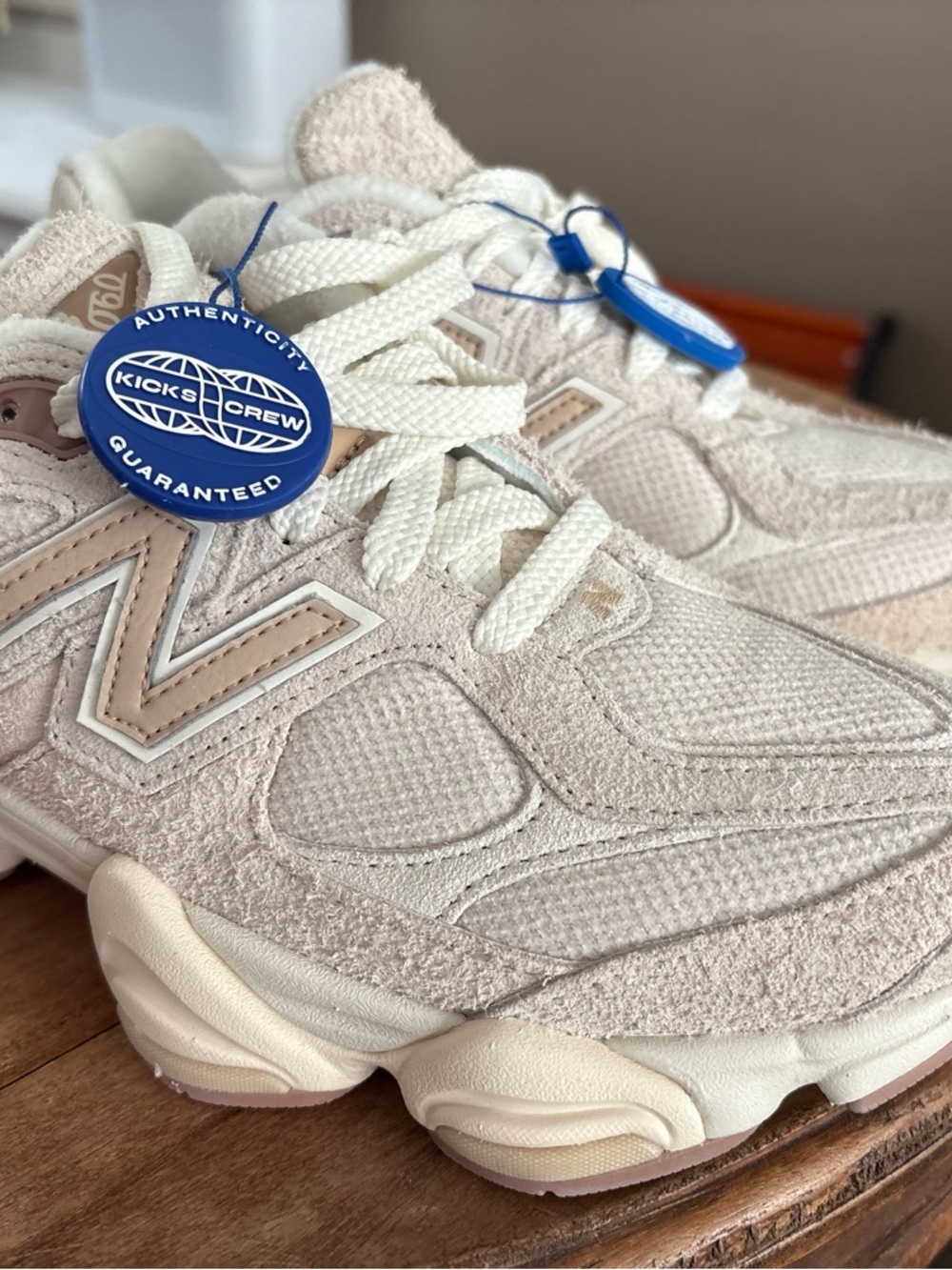 New Balance Cream/Tan Suede Mesh Sneaker - Sea Salt Bisque